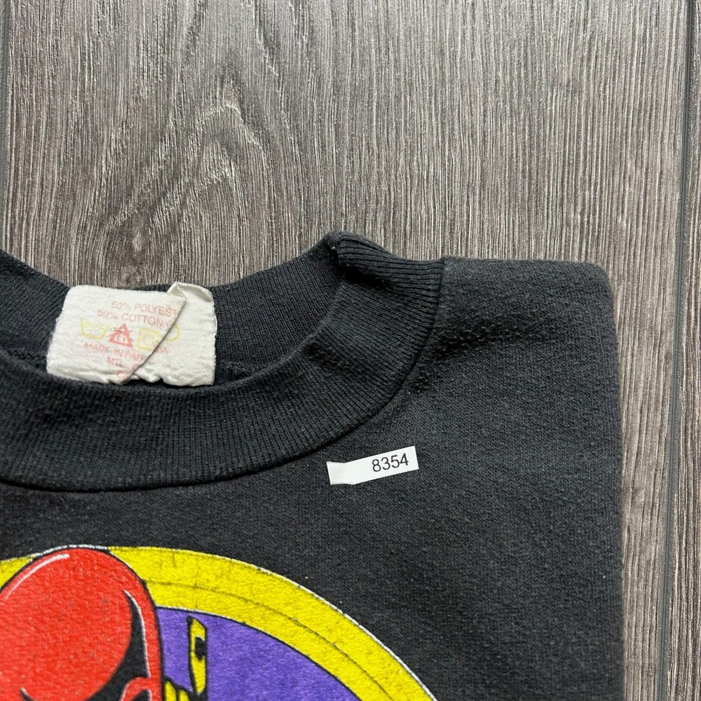 Vintage 1991 The Flash DC Comics Sweatshirt Kids Small Black Novel Teez 90s - Picture 8 of 8